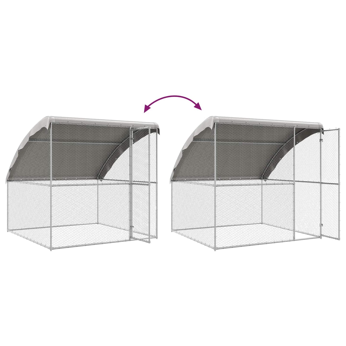 Kippenhok 4 pcs Zilver 800 x 200 x 200 cm Staal en PE is nu te koop bij PeponiXL, paradijselijk wonen!