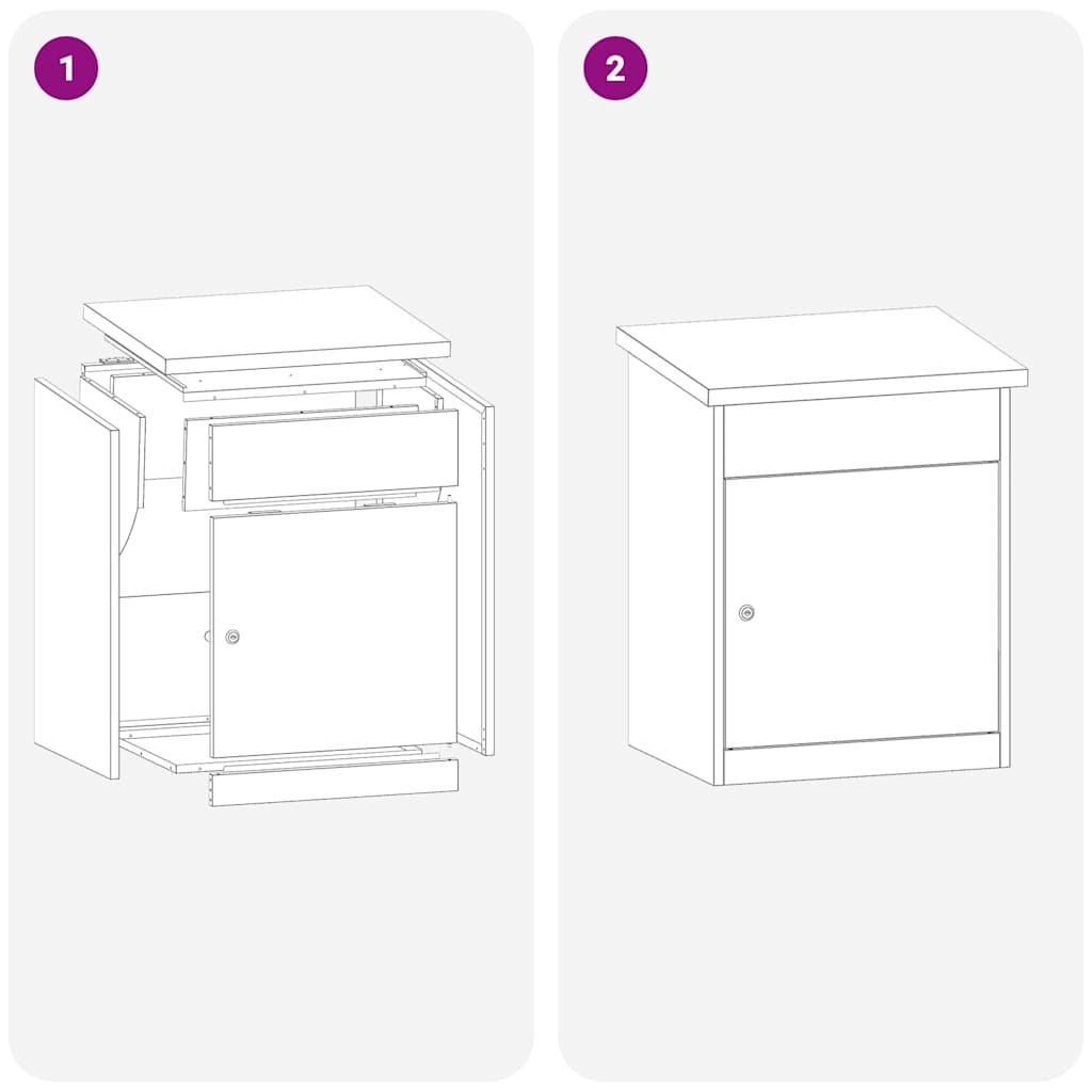 Pakket inwerp box Zwart 47,5 x 38 x 59 cm Gegalvaniseerd staal is nu te koop bij PeponiXL, paradijselijk wonen!