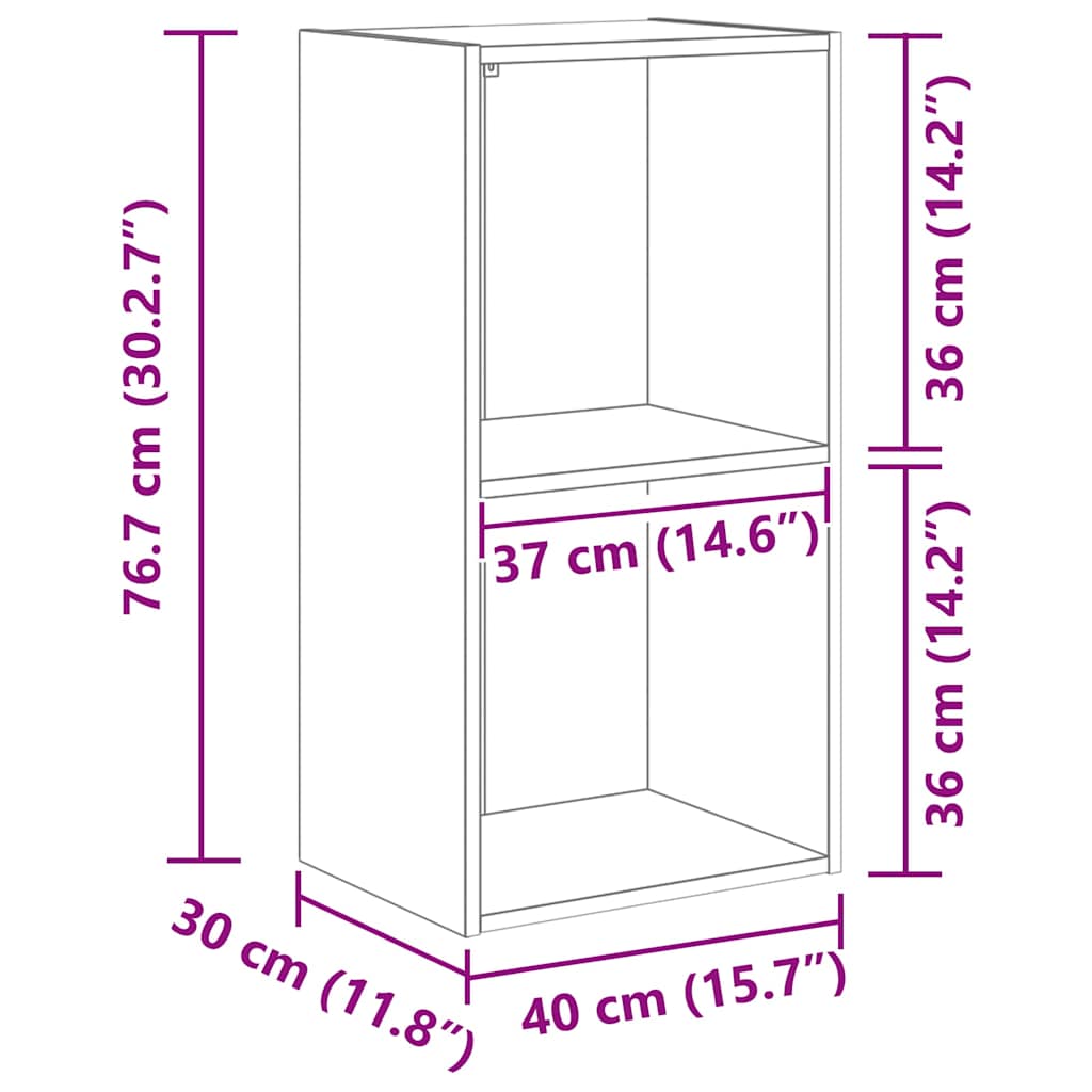 Boekenkast Zwart Eiken 40 x 30 x 77 cm Bewerkt hout is nu te koop bij PeponiXL, paradijselijk wonen!