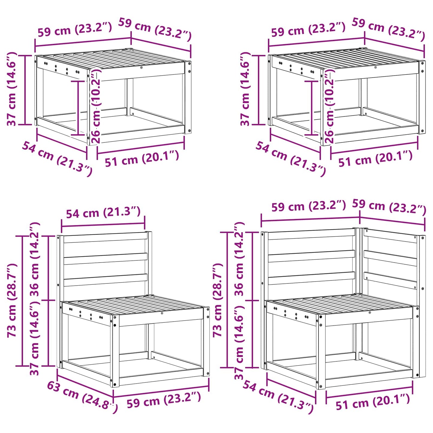 Buiten bankenset 8 pcs Naturel Massief Acaciahout is nu te koop bij PeponiXL, paradijselijk wonen!