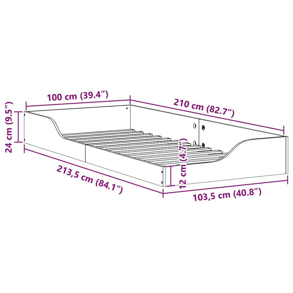 Bedframe Wit 100 x 210 cm Massief grenenhout is nu te koop bij PeponiXL, paradijselijk wonen!