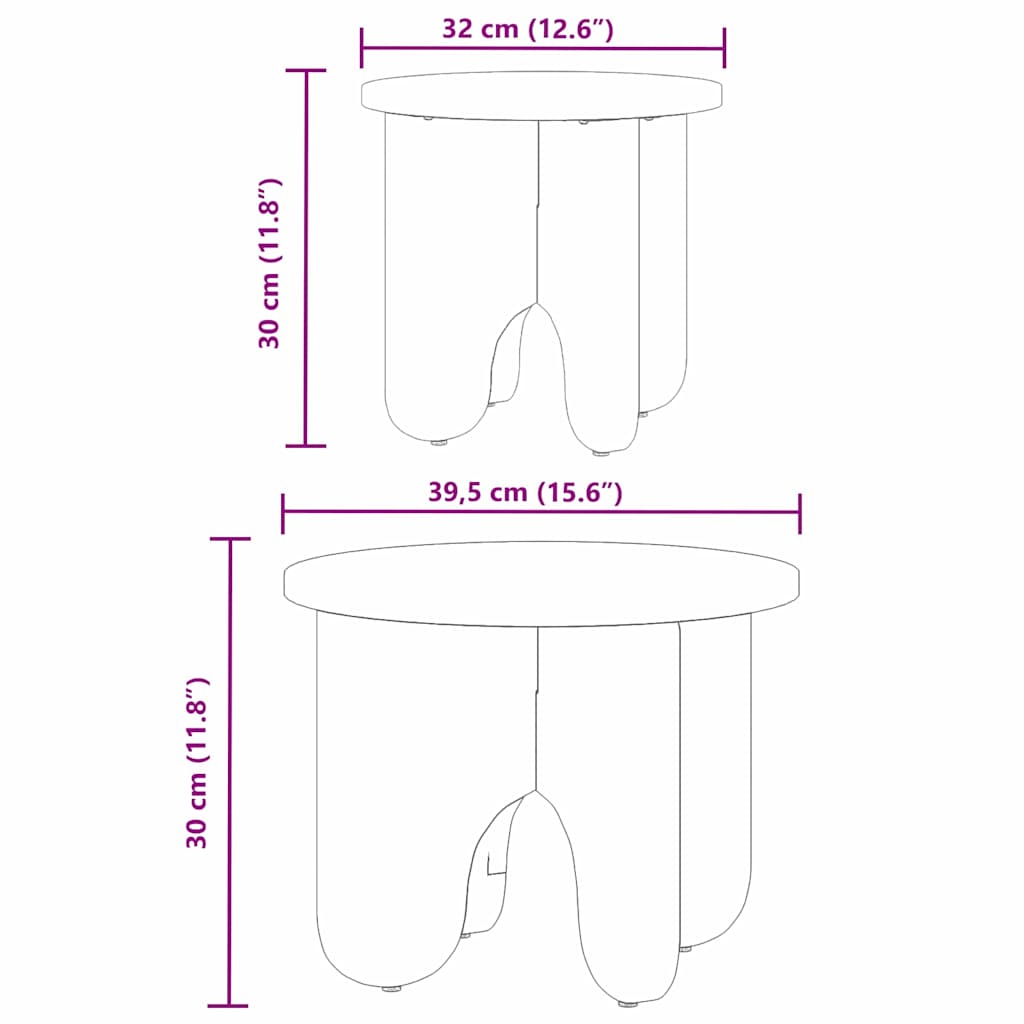 Salontafel 2 pcs Wit Massief grenenhout is nu te koop bij PeponiXL, paradijselijk wonen!