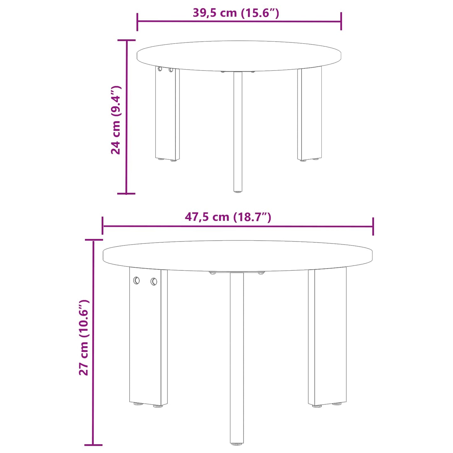 Salontafel 2 pcs Naturel Massief grenenhout is nu te koop bij PeponiXL, paradijselijk wonen!