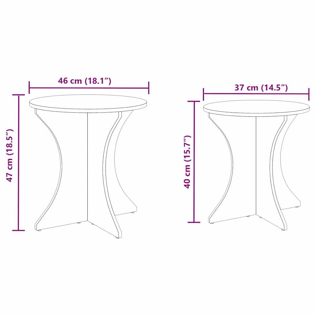 Salontafel 2 pcs Naturel Massief grenenhout is nu te koop bij PeponiXL, paradijselijk wonen!
