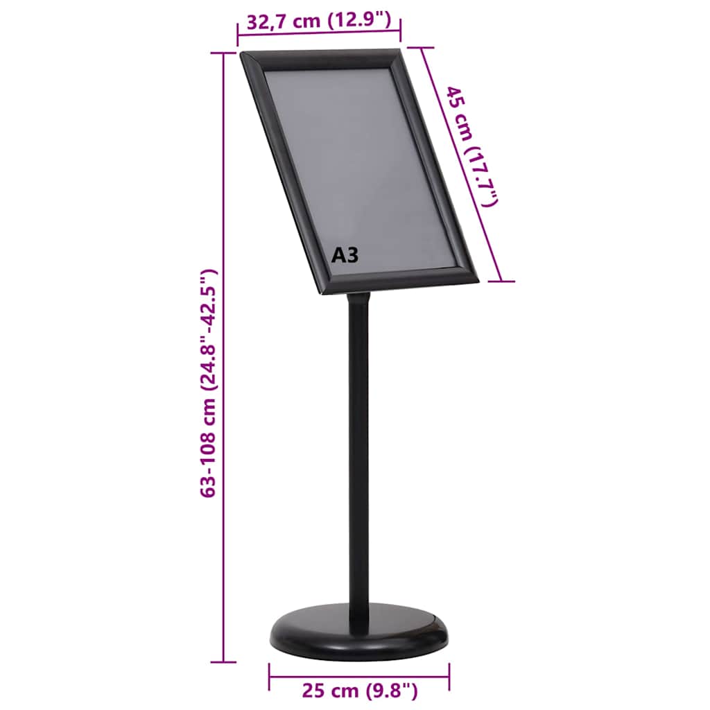 Posterstandaards 2 pcs Zwart 45 x 32,7 x 108 cm Aluminium is nu te koop bij PeponiXL, paradijselijk wonen!