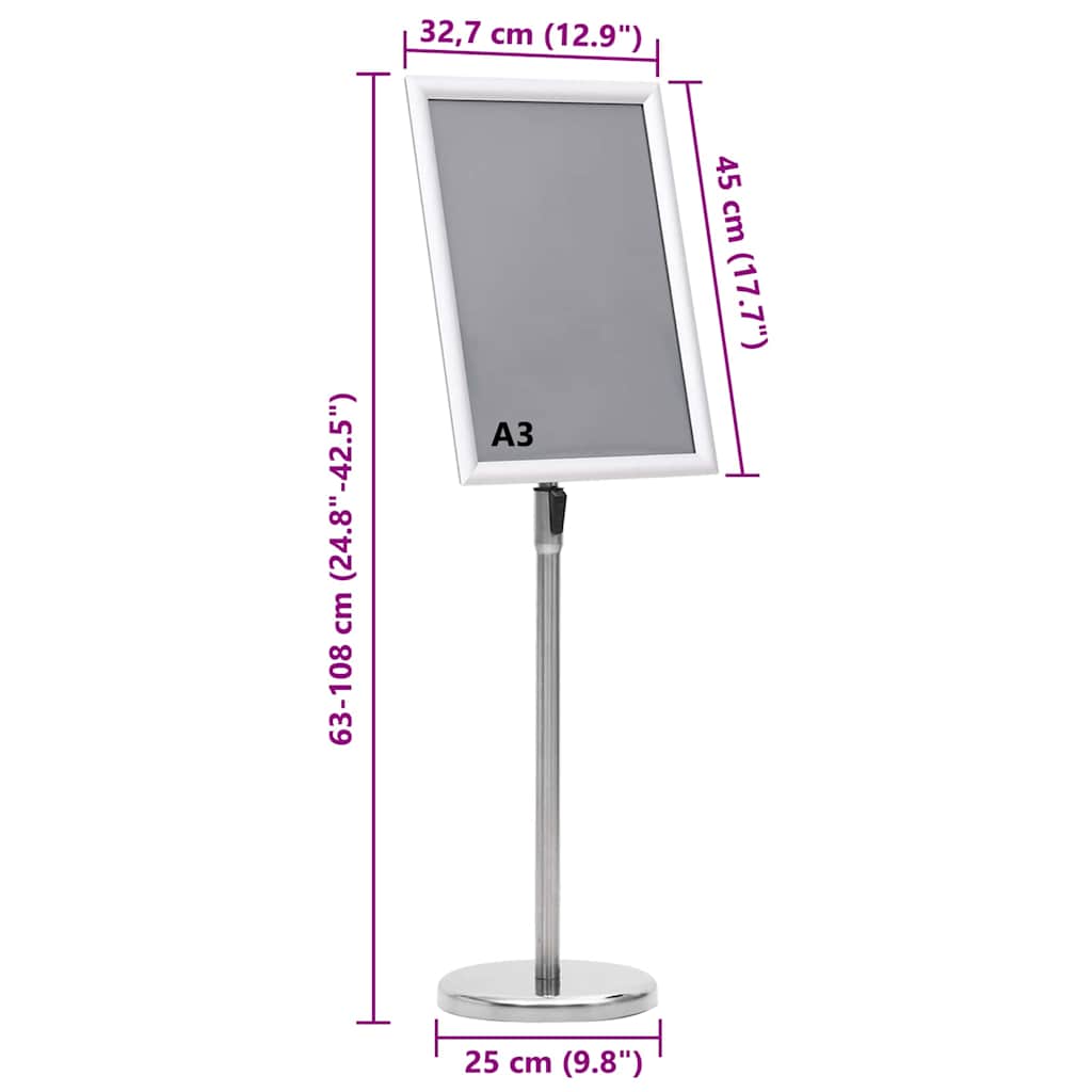 Posterstandaards 2 pcs Zilver 45 x 32,7 x 108 cm Aluminium is nu te koop bij PeponiXL, paradijselijk wonen!