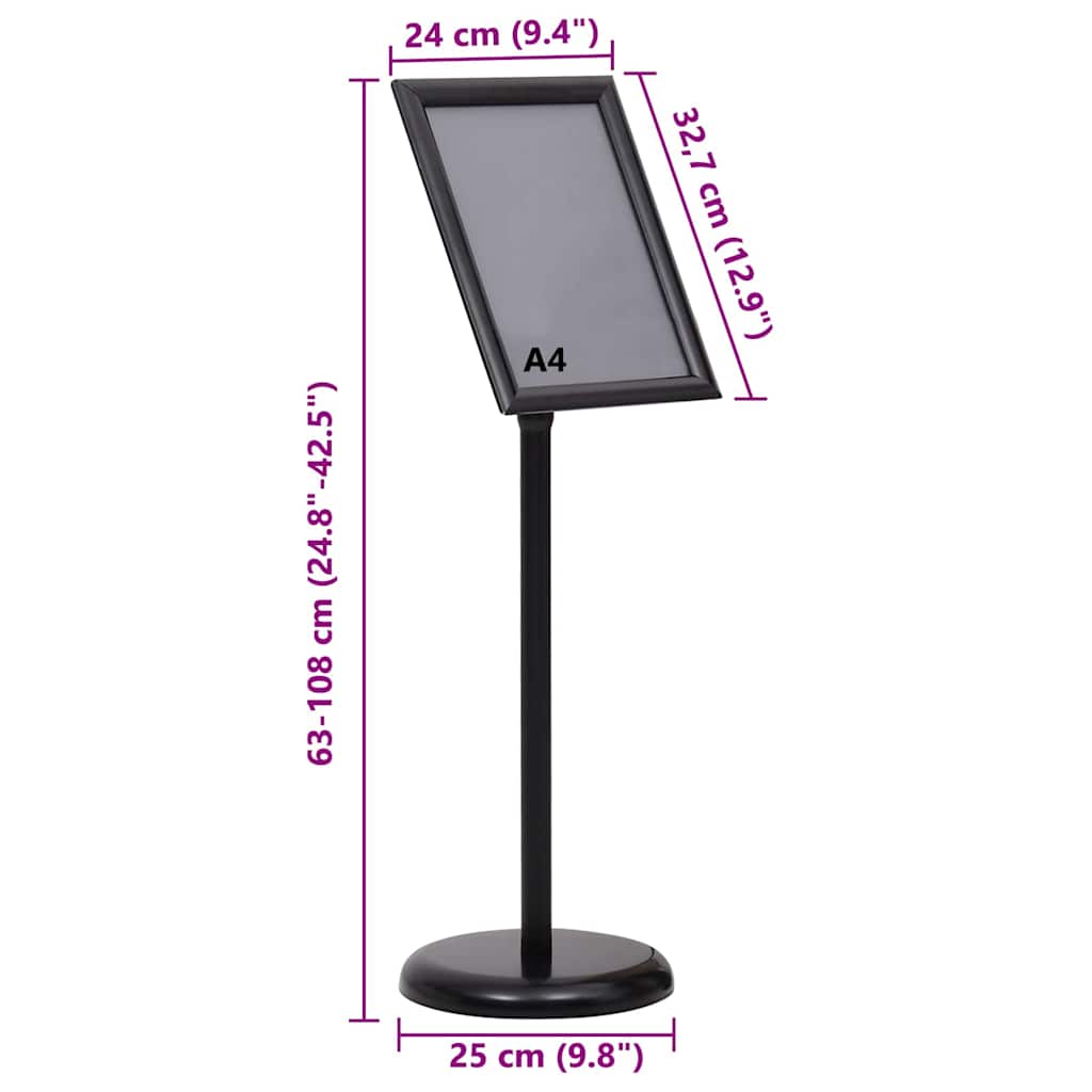 Posterstandaards 2 pcs Zwart 32.7 x 24 x 108 cm Aluminium is nu te koop bij PeponiXL, paradijselijk wonen!