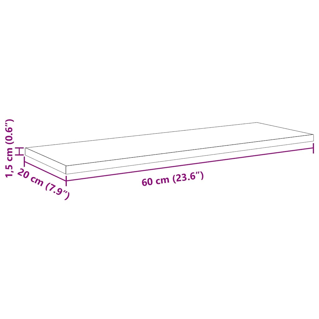 Boekenplank Bord 4 pcs Zwart 60 x 20 x 1,5 cm Bewerkt hout is nu te koop bij PeponiXL, paradijselijk wonen!