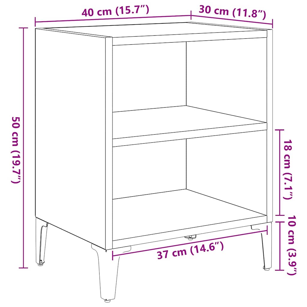 Nachtkastje 2 pcs Artisan Eiken 40 x 30 x 50 cm Bewerkt hout is nu te koop bij PeponiXL, paradijselijk wonen!