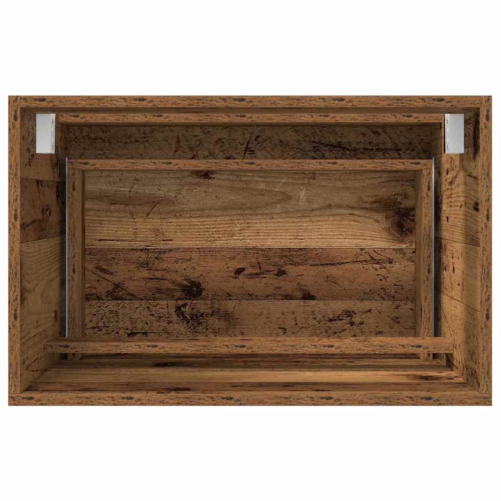 Badkamermeubelset 2 pcs Oud Hout Geperst Hout en Metaal is nu te koop bij PeponiXL, paradijselijk wonen!