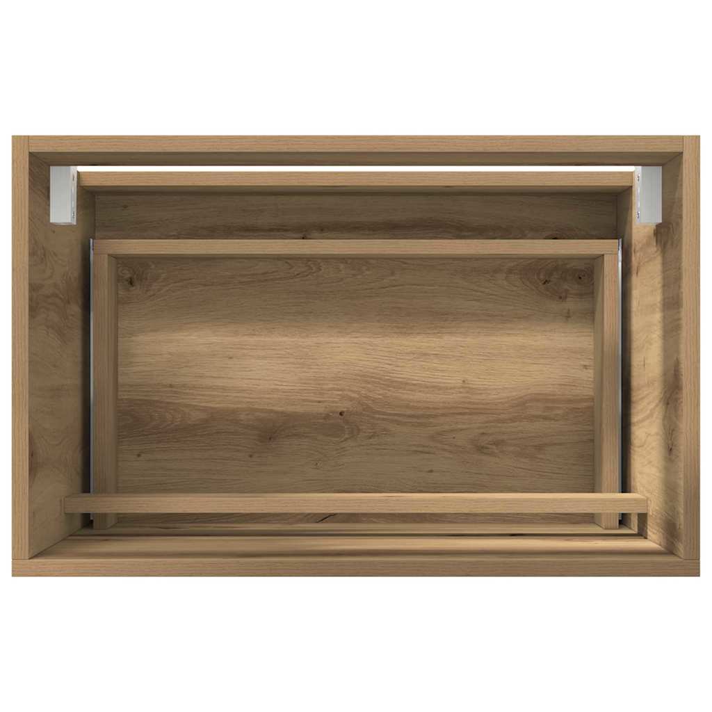 Badkamermeubelset 2 pcs Artisan Eiken Geperst Hout en Metaal is nu te koop bij PeponiXL, paradijselijk wonen!