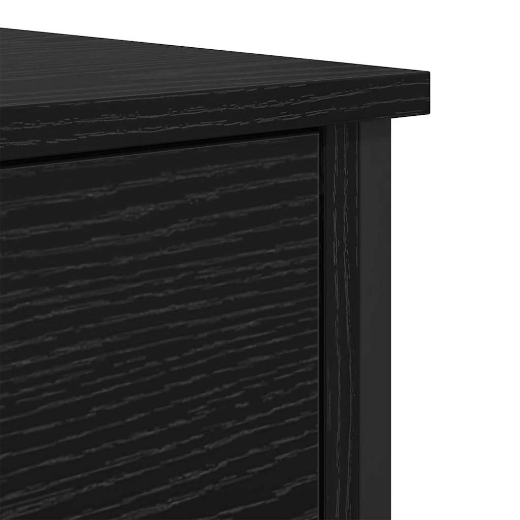 Nachtkastje 2 pcs Zwart Eiken 40 x 42 x 60 cm Bewerkt hout is nu te koop bij PeponiXL, paradijselijk wonen!