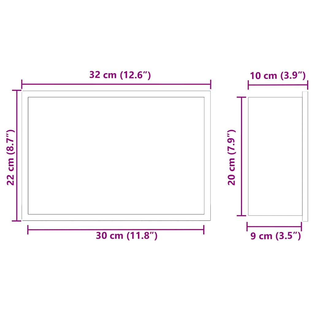 Douche Niche Zwart 30 x 20 x 9,5 cm Roestvrij staal is nu te koop bij PeponiXL, paradijselijk wonen!
