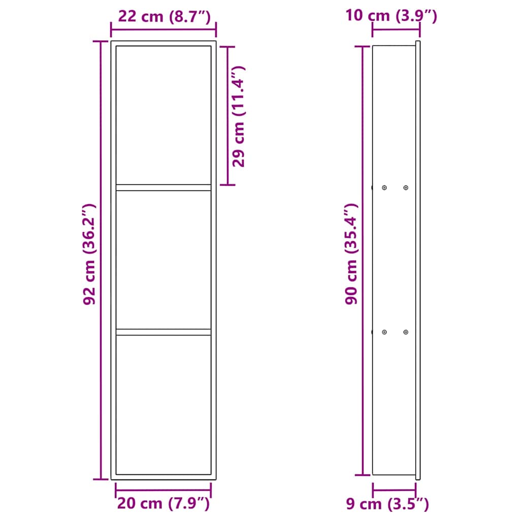 Douche Niche Zilver 90 x 20 x 9,5 cm Roestvrij staal is nu te koop bij PeponiXL, paradijselijk wonen!