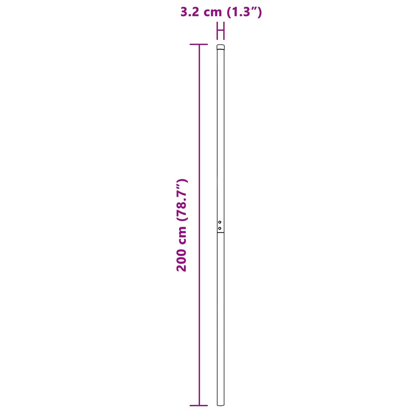 Afrasteringspaal 2 pcs Grijs Poedergecoat staal is nu te koop bij PeponiXL, paradijselijk wonen!