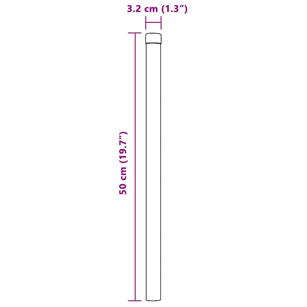 Afrasteringspaal 12 pcs Zilver 50 cm Poedergecoat staal is nu te koop bij PeponiXL, paradijselijk wonen!
