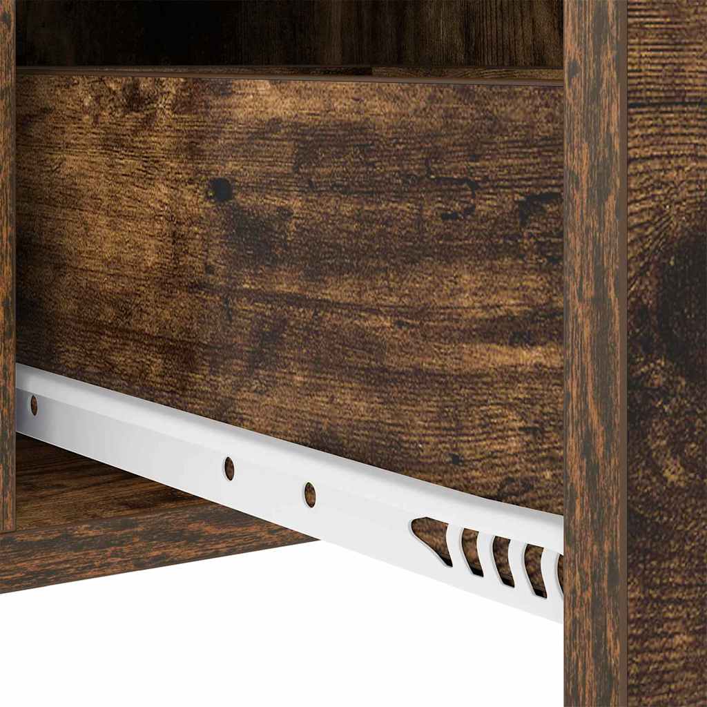 Nachtkastje 2 pcs Gerookt eiken 30 x 48 x 61 cm Bewerkt hout is nu te koop bij PeponiXL, paradijselijk wonen!