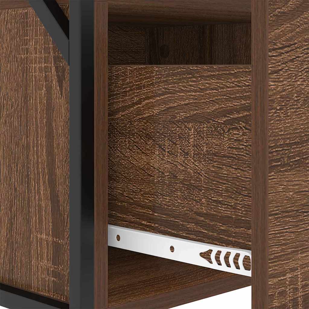 Nachtkastje 2 pcs Bruin Eiken 40 x 31 x 60 cm Bewerkt hout is nu te koop bij PeponiXL, paradijselijk wonen!