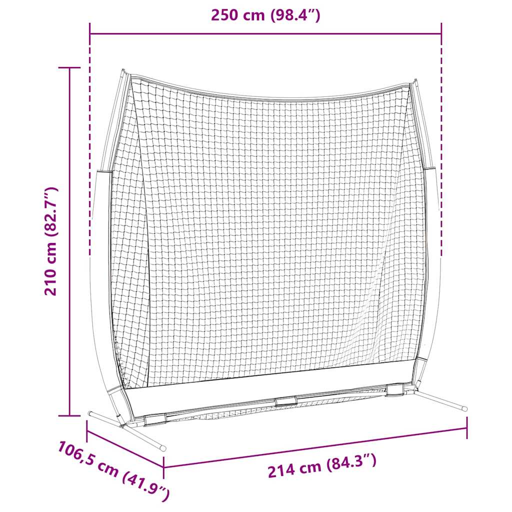 Golf Trainingshulpmiddel Zwart 250 x 106,5 x 210 cm Polyester is nu te koop bij PeponiXL, paradijselijk wonen!