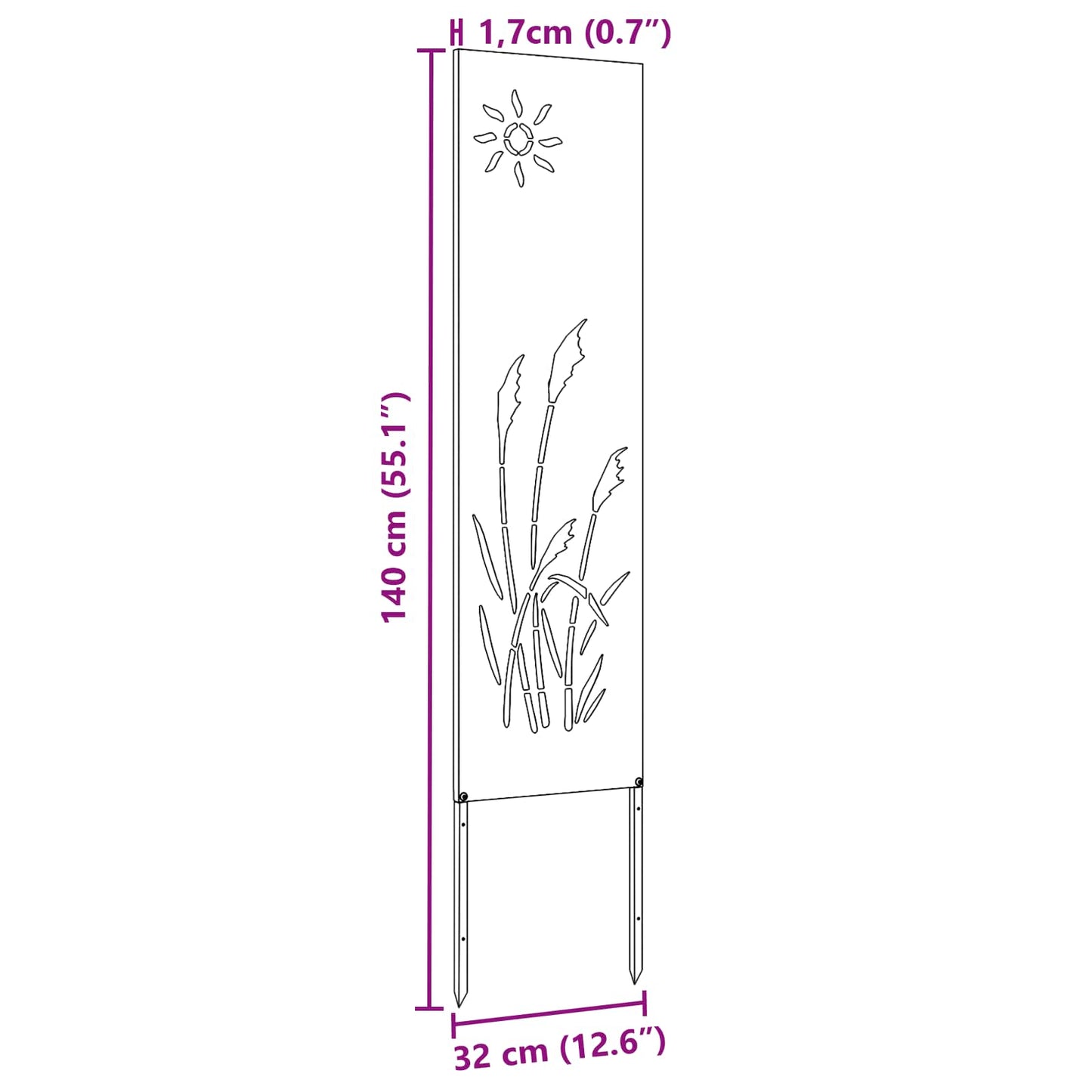 Tuin Privacy Screen Fretwerk Wit 32 x 140 cm Koudgewalst staal is nu te koop bij PeponiXL, paradijselijk wonen!
