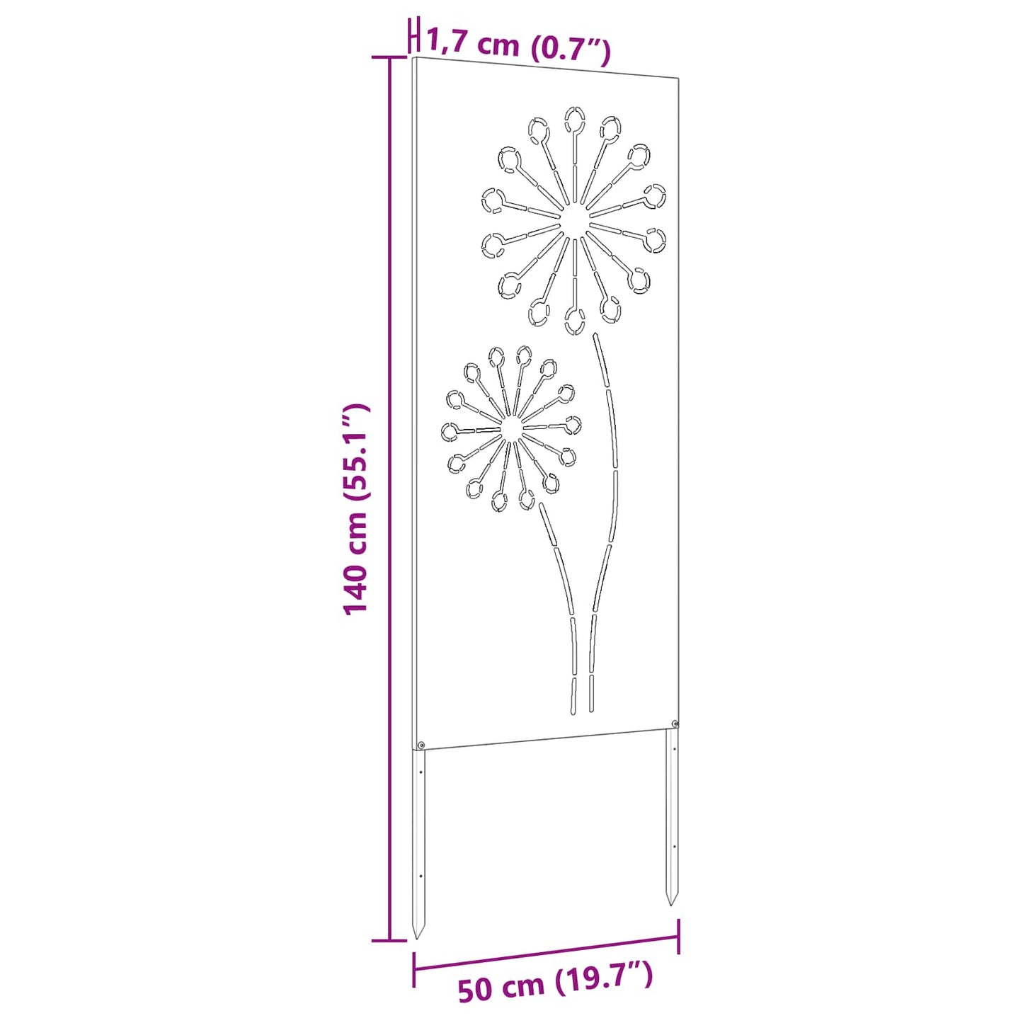 Tuin Privacy Screen Olijfgroen 50 x 140 cm Koudgewalst staal is nu te koop bij PeponiXL, paradijselijk wonen!