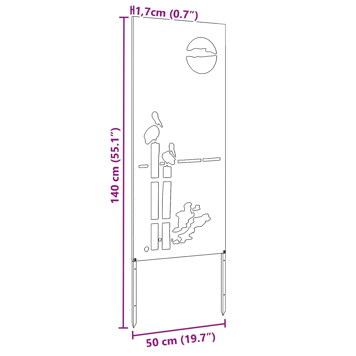 Tuin Privacy Screen Antraciet 50 x 140 cm Koudgewalst staal is nu te koop bij PeponiXL, paradijselijk wonen!