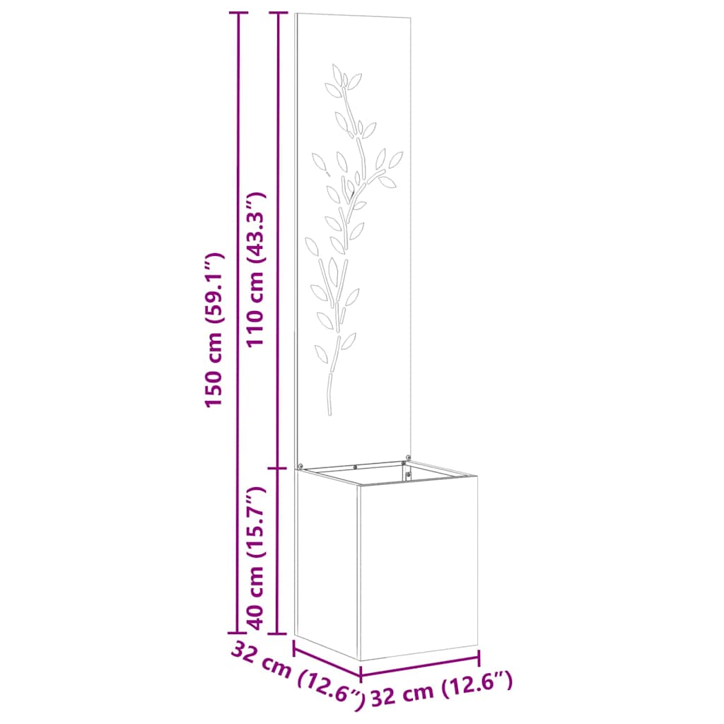 Tuin Privacy Screen Zilver 32 x 32 x 150 cm Roestvrij staal is nu te koop bij PeponiXL, paradijselijk wonen!