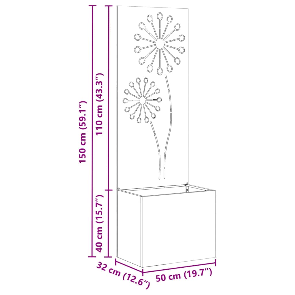 Tuin Privacy Screen Fretwerk Wit 50 x 140 cm Koudgewalst staal is nu te koop bij PeponiXL, paradijselijk wonen!