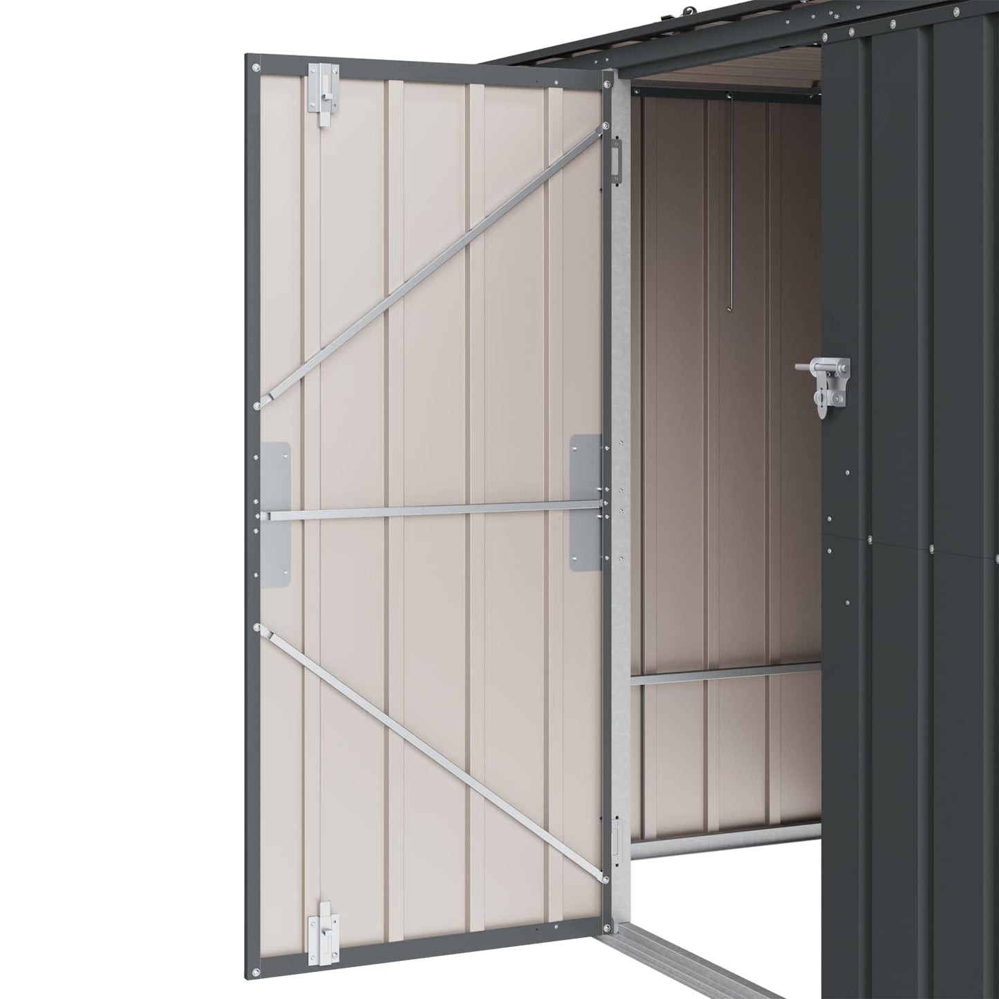 Tuinopslagdoos Zwart 214 x 82 x 132 cm Staal is nu te koop bij PeponiXL, paradijselijk wonen!