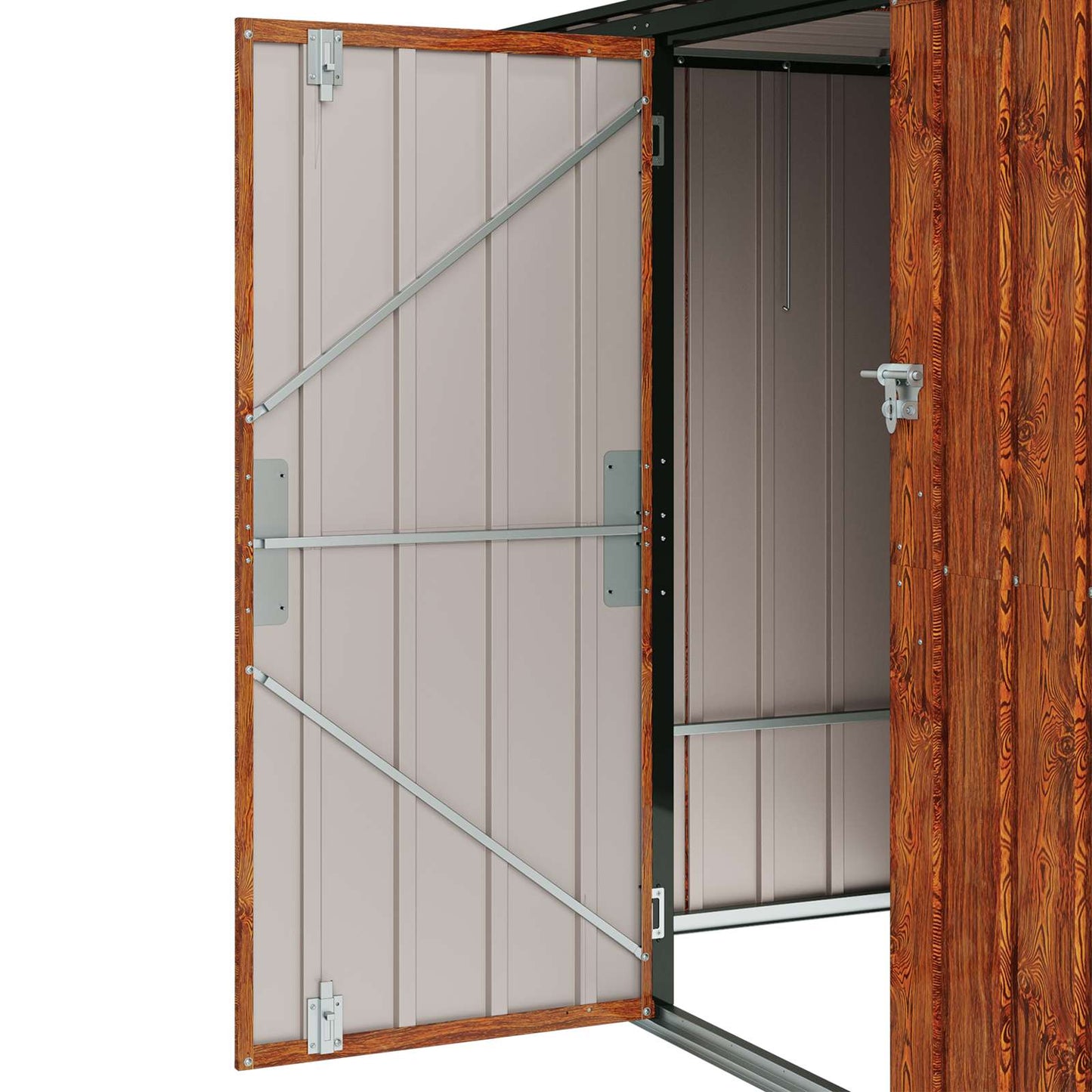 Tuinopslagdoos Bruin 214 x 82 x 132 cm Staal is nu te koop bij PeponiXL, paradijselijk wonen!