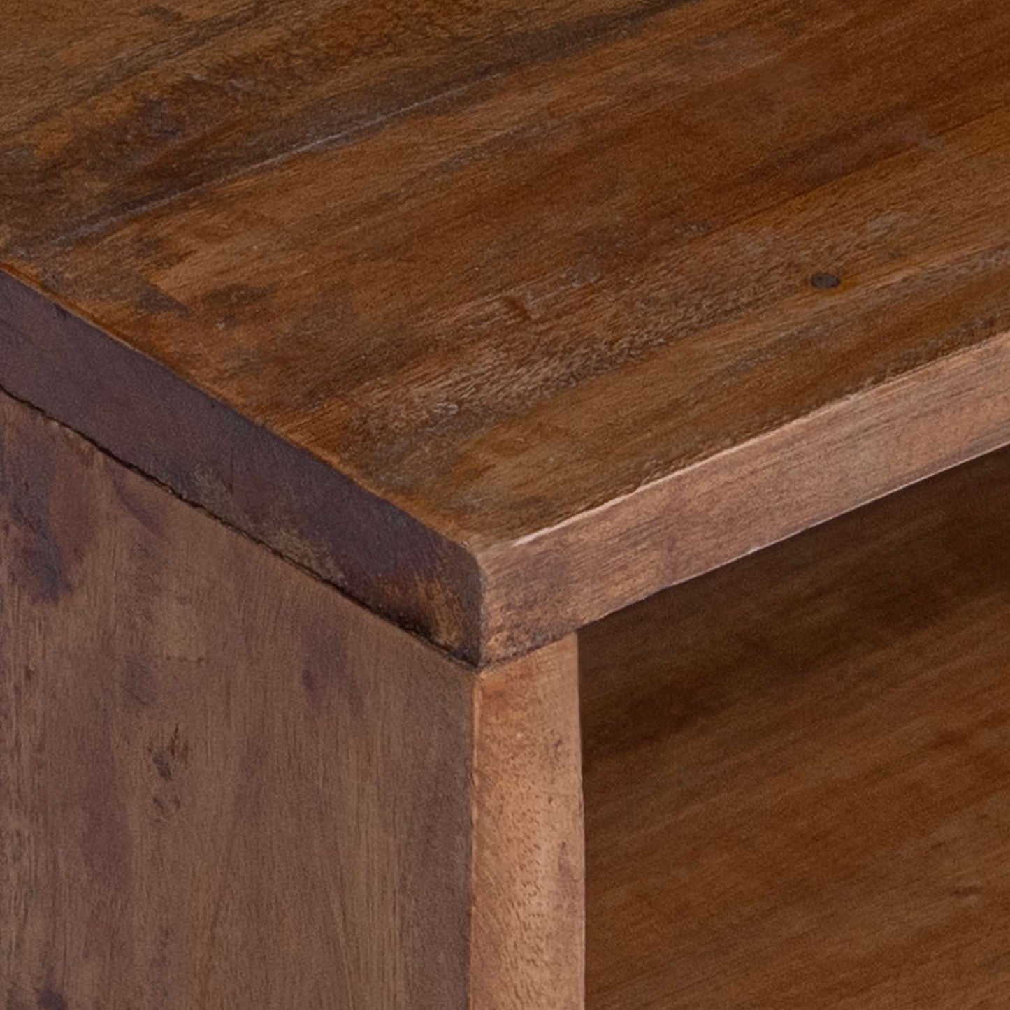 Accenttafel met plank 3 pcs Bruin Massief Mahoniehout is nu te koop bij PeponiXL, paradijselijk wonen!