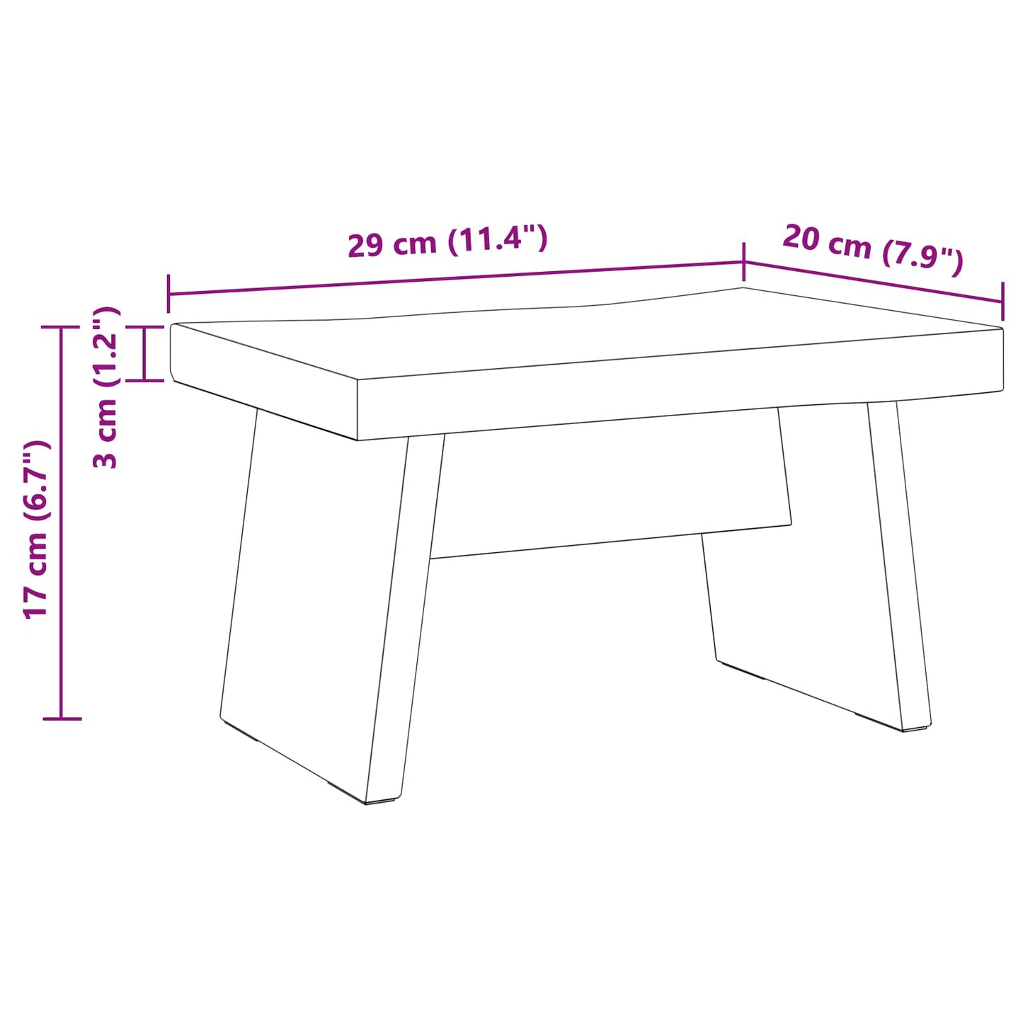Kruk Naturel 29 x 20 x 17 cm Mahoniehout is nu te koop bij PeponiXL, paradijselijk wonen!