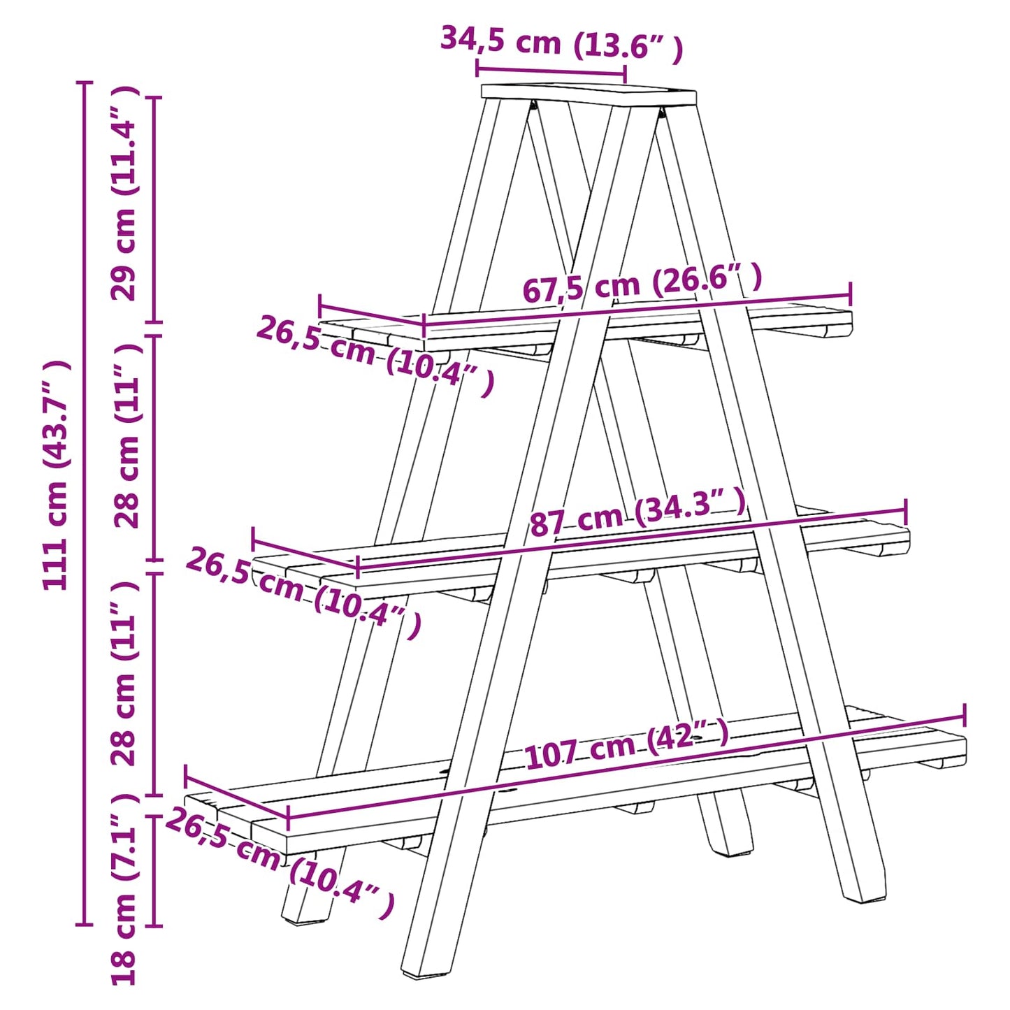Opvouwrek Bruin 79.5 x 35 x 112 cm Massief Gerecycled Hout is nu te koop bij PeponiXL, paradijselijk wonen!