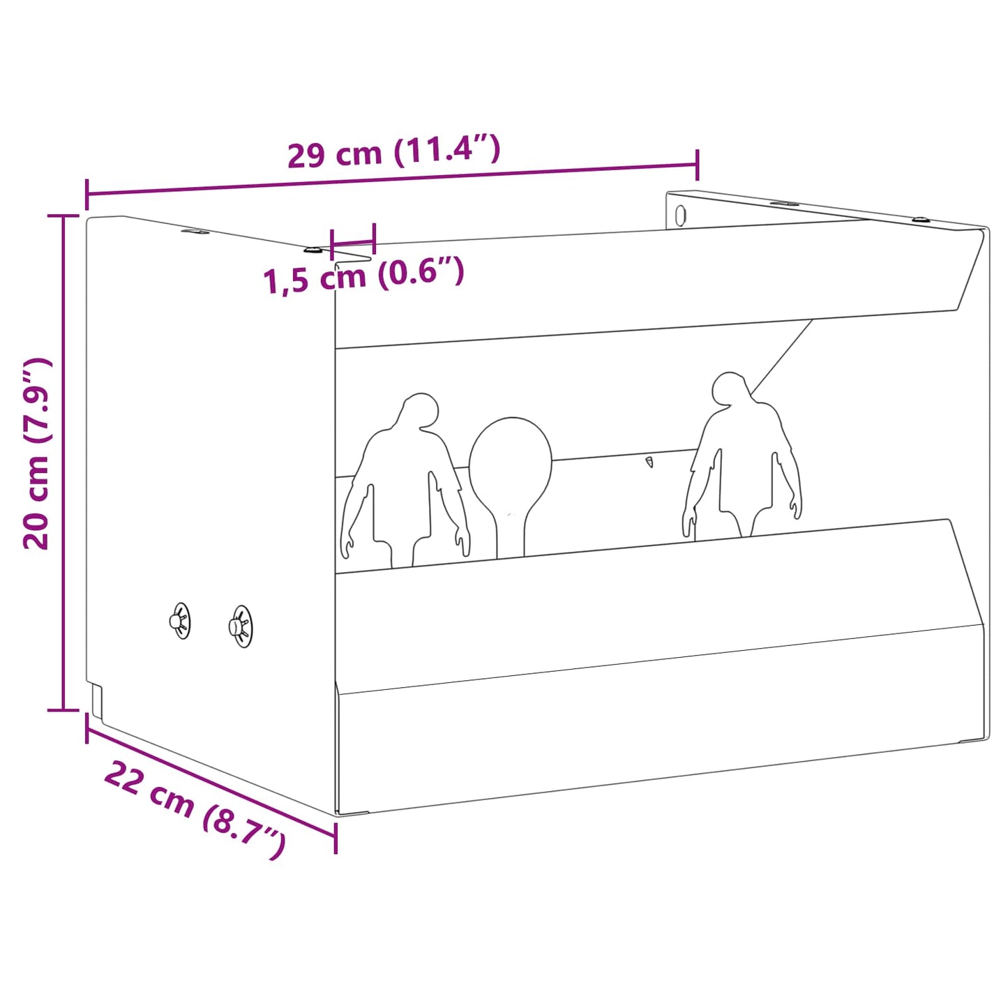 Kogel Trap Box Zwart 29 x 22 x 20 cm Staal is nu te koop bij PeponiXL, paradijselijk wonen!
