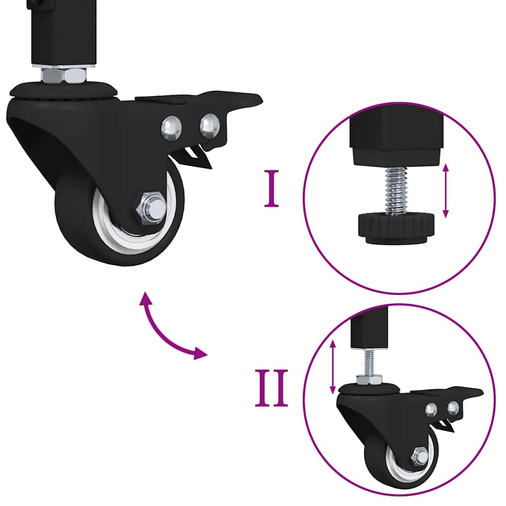 Keuken Trolley Zwart Eiken 70 x 30 x 82 cm Bewerkt hout is nu te koop bij PeponiXL, paradijselijk wonen!