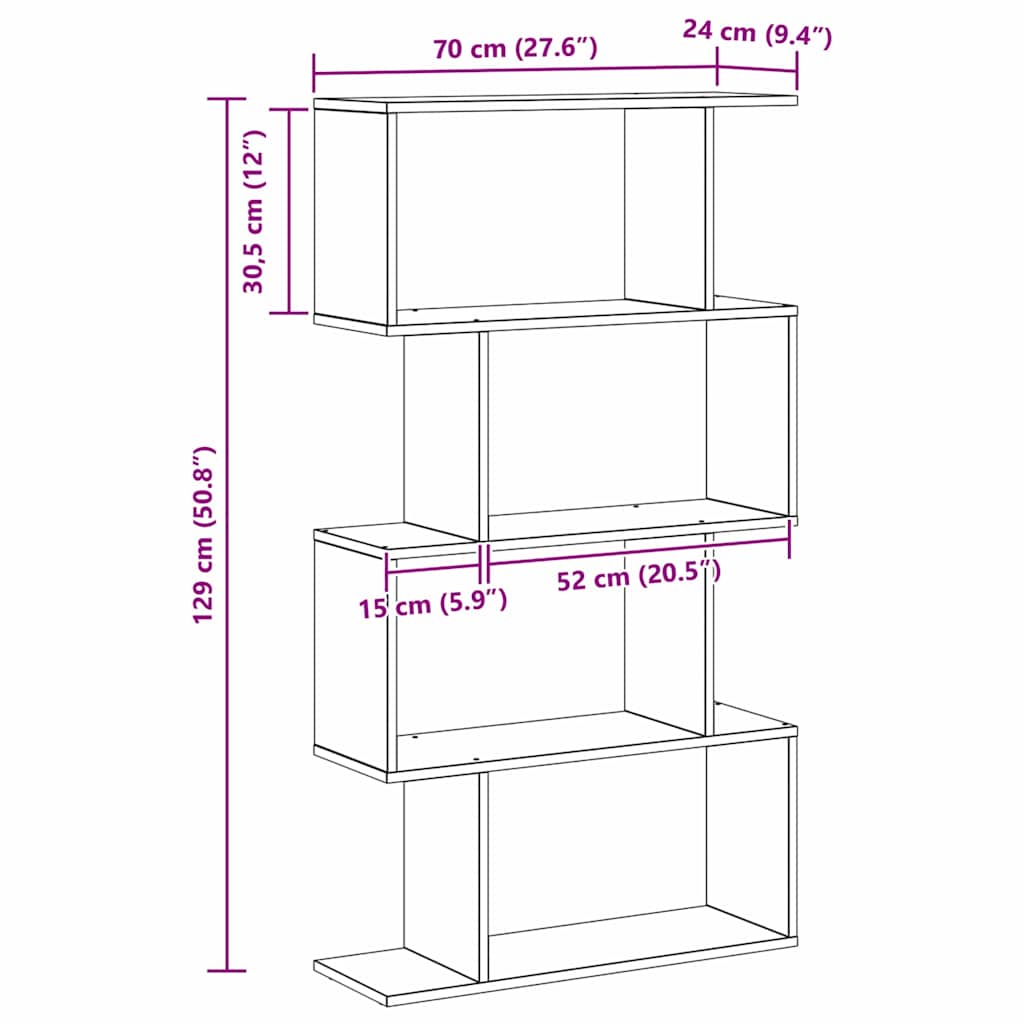 Boekenkast Zwart Eiken 70 x 24 x 129 cm Bewerkt hout is nu te koop bij PeponiXL, paradijselijk wonen!