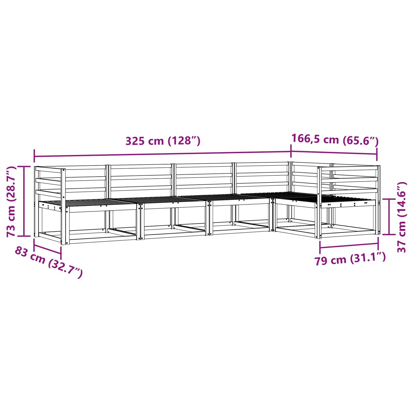Buiten bankenset 5 pcs Wit Massief Acaciahout is nu te koop bij PeponiXL, paradijselijk wonen!