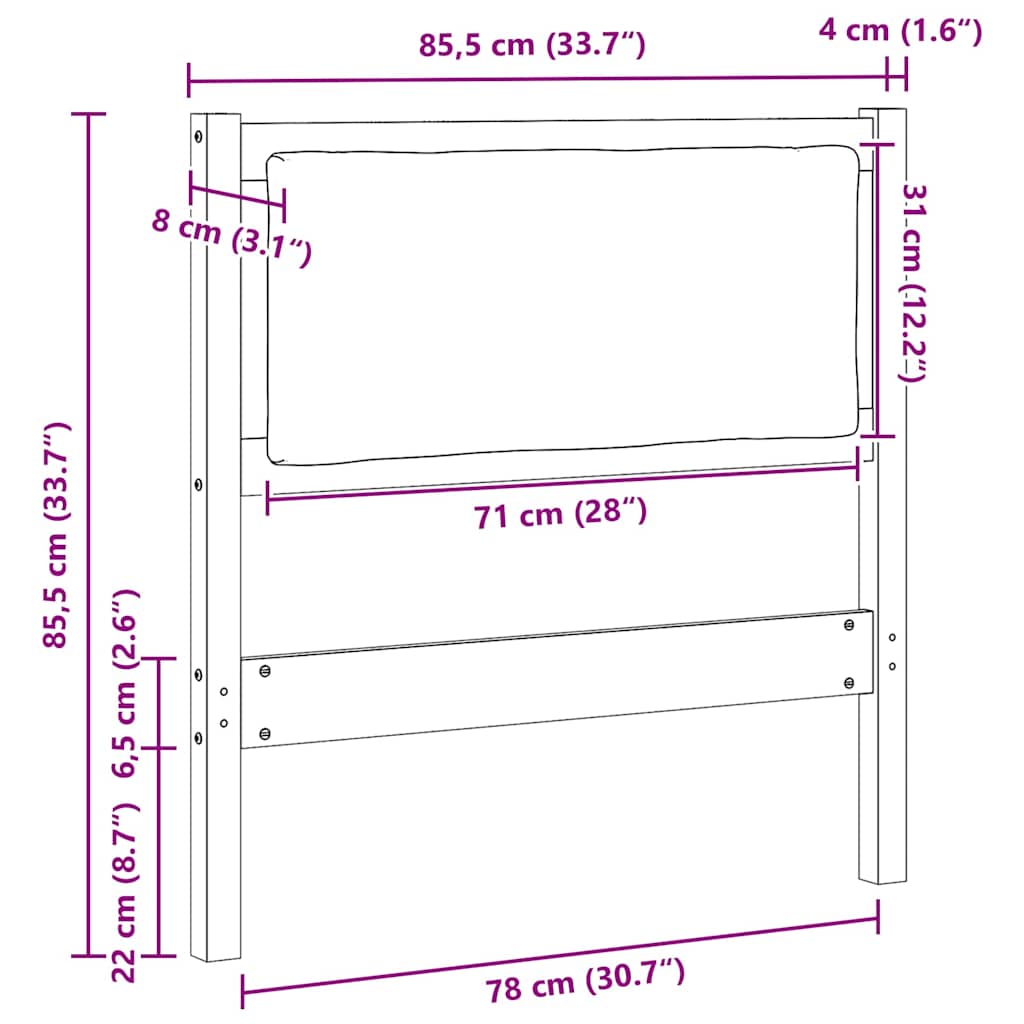 Hoofdbord Anders Wit 80 cm Massief grenenhout is nu te koop bij PeponiXL, paradijselijk wonen!