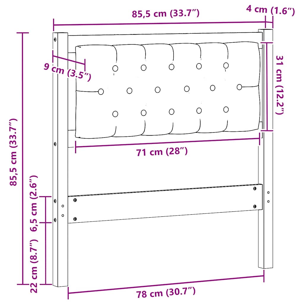 Hoofdbord Anders Bruin en zwart 80 cm Massief grenenhout is nu te koop bij PeponiXL, paradijselijk wonen!