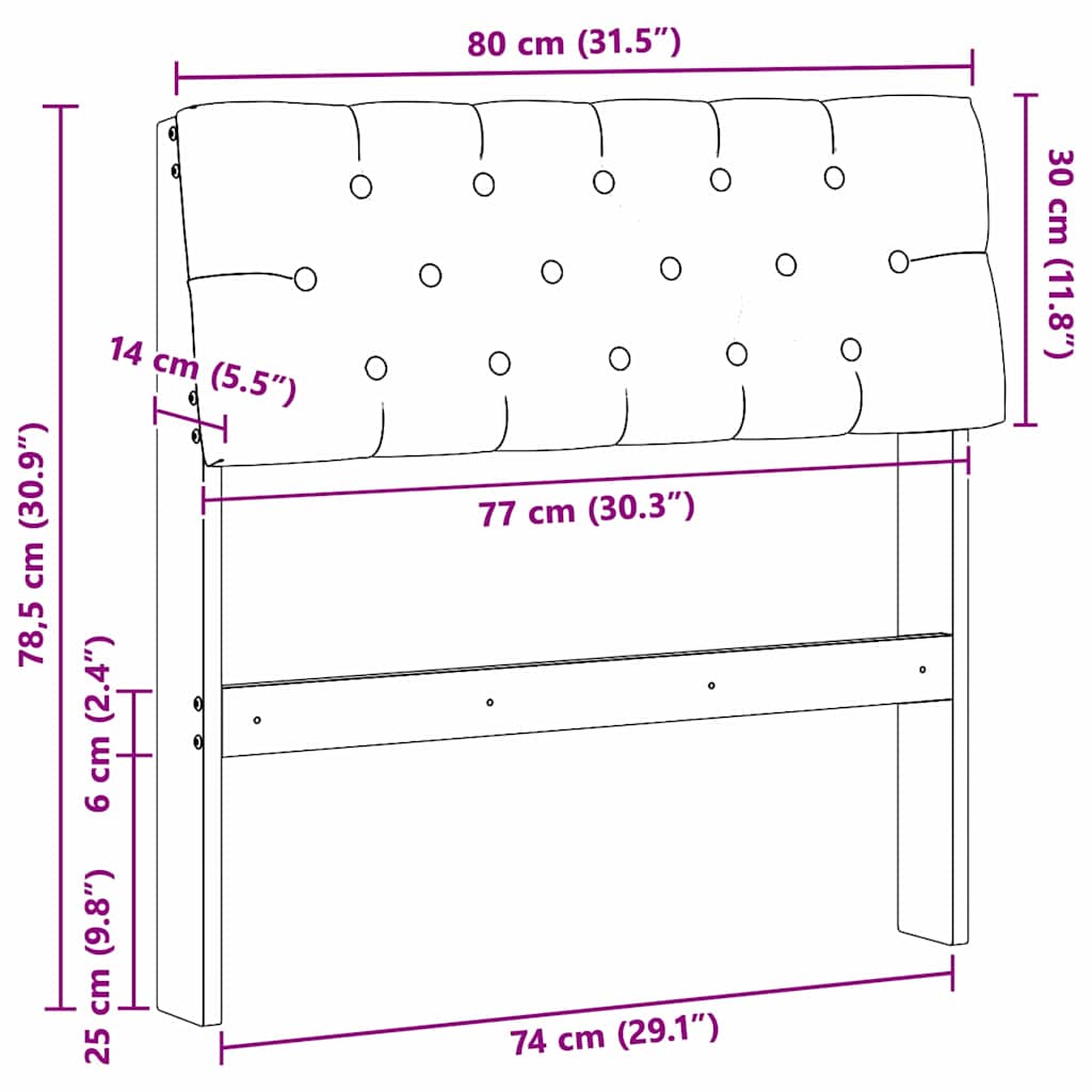 Gestoffeerd hoofdbord Zwart 80 cm Massief grenenhout is nu te koop bij PeponiXL, paradijselijk wonen!