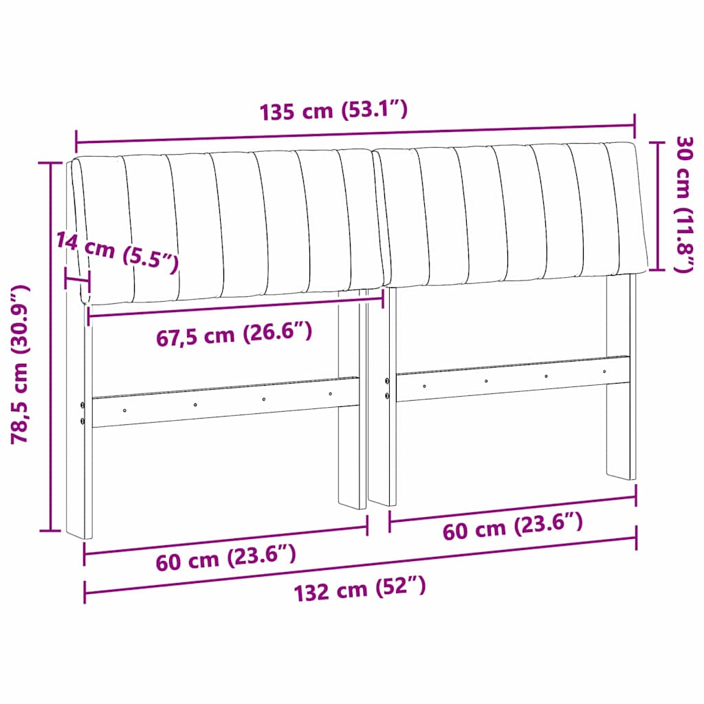 Gestoffeerd hoofdbord Donkergrijs 135 cm Massief grenenhout is nu te koop bij PeponiXL, paradijselijk wonen!