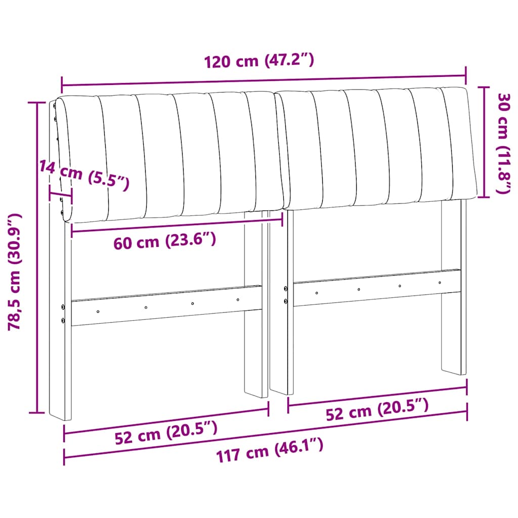 Gestoffeerd hoofdbord Donkergrijs 120 cm Massief grenenhout is nu te koop bij PeponiXL, paradijselijk wonen!