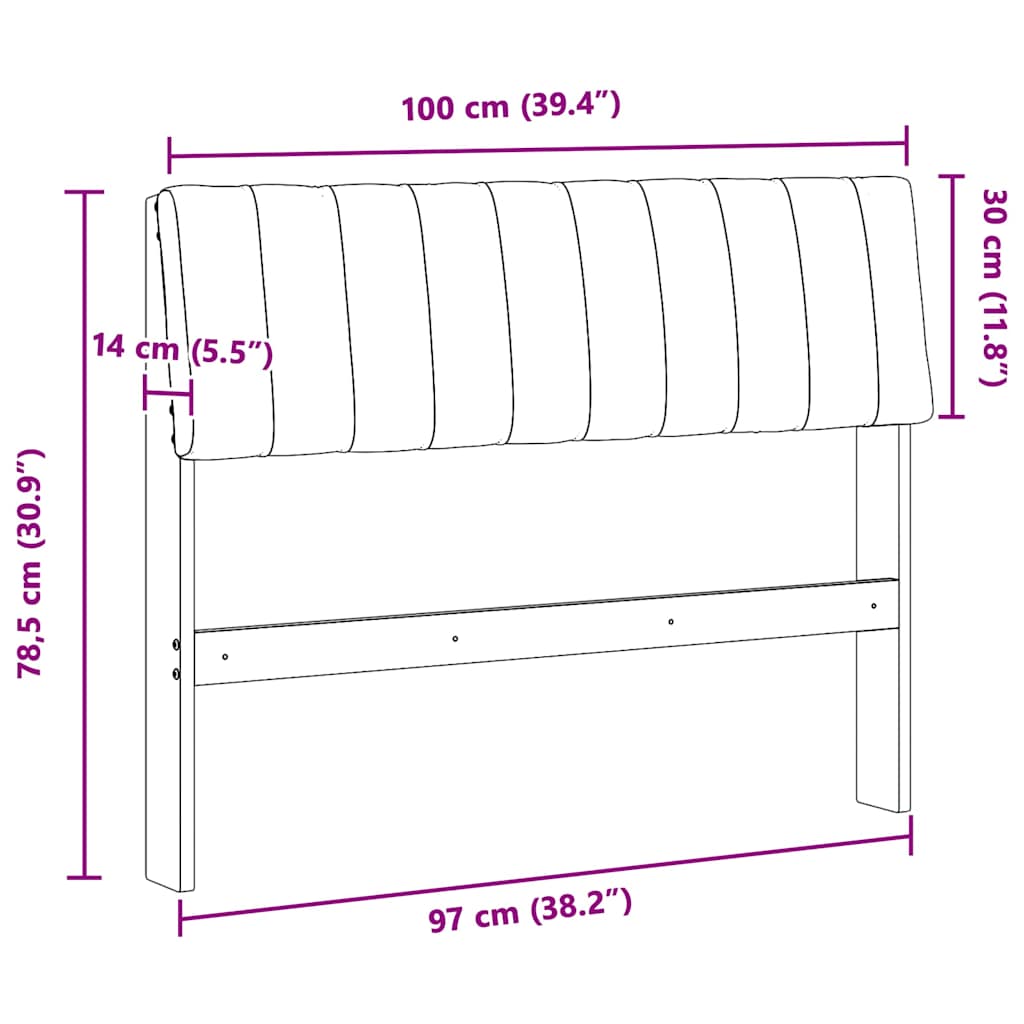 Gestoffeerd hoofdbord Taupe 100 cm Massief grenenhout is nu te koop bij PeponiXL, paradijselijk wonen!