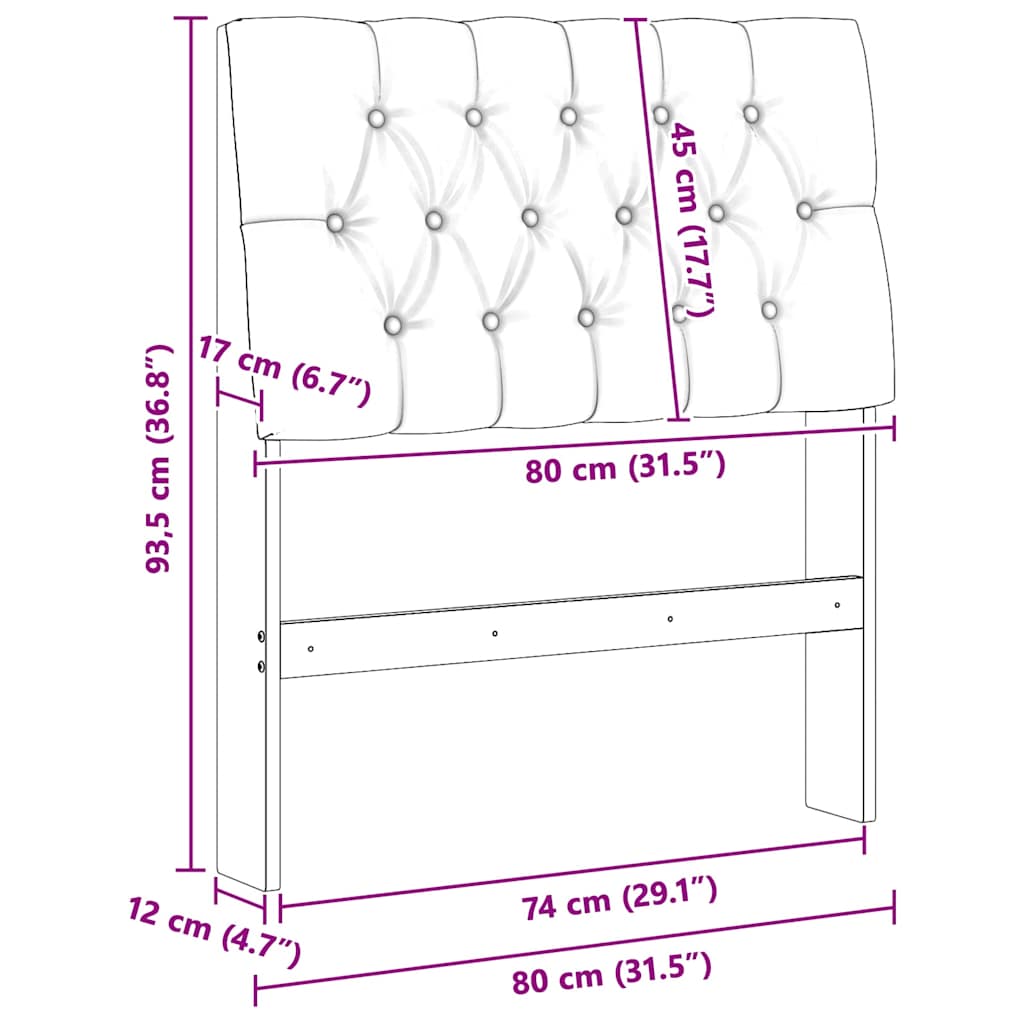 Gestoffeerd hoofdbord Donkergrijs 80 cm Massief grenenhout is nu te koop bij PeponiXL, paradijselijk wonen!