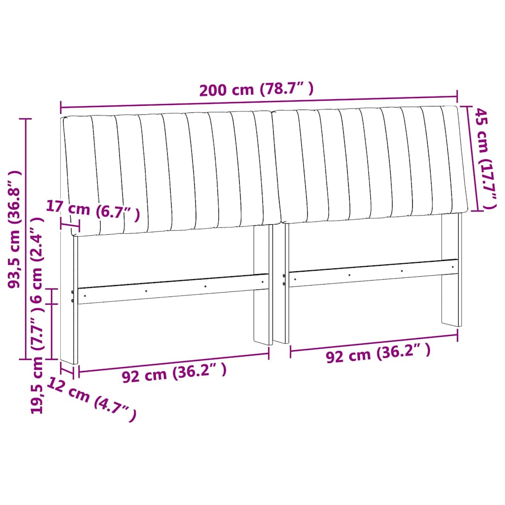 Gestoffeerd hoofdbord Lichtgrijs 200 cm Massief grenenhout is nu te koop bij PeponiXL, paradijselijk wonen!