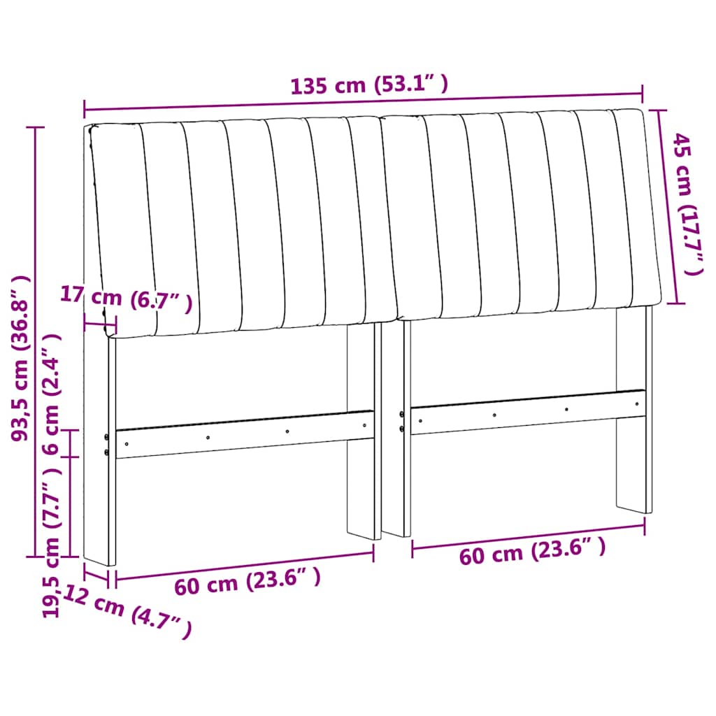 Gestoffeerd hoofdbord Zwart 135 cm Massief grenenhout is nu te koop bij PeponiXL, paradijselijk wonen!