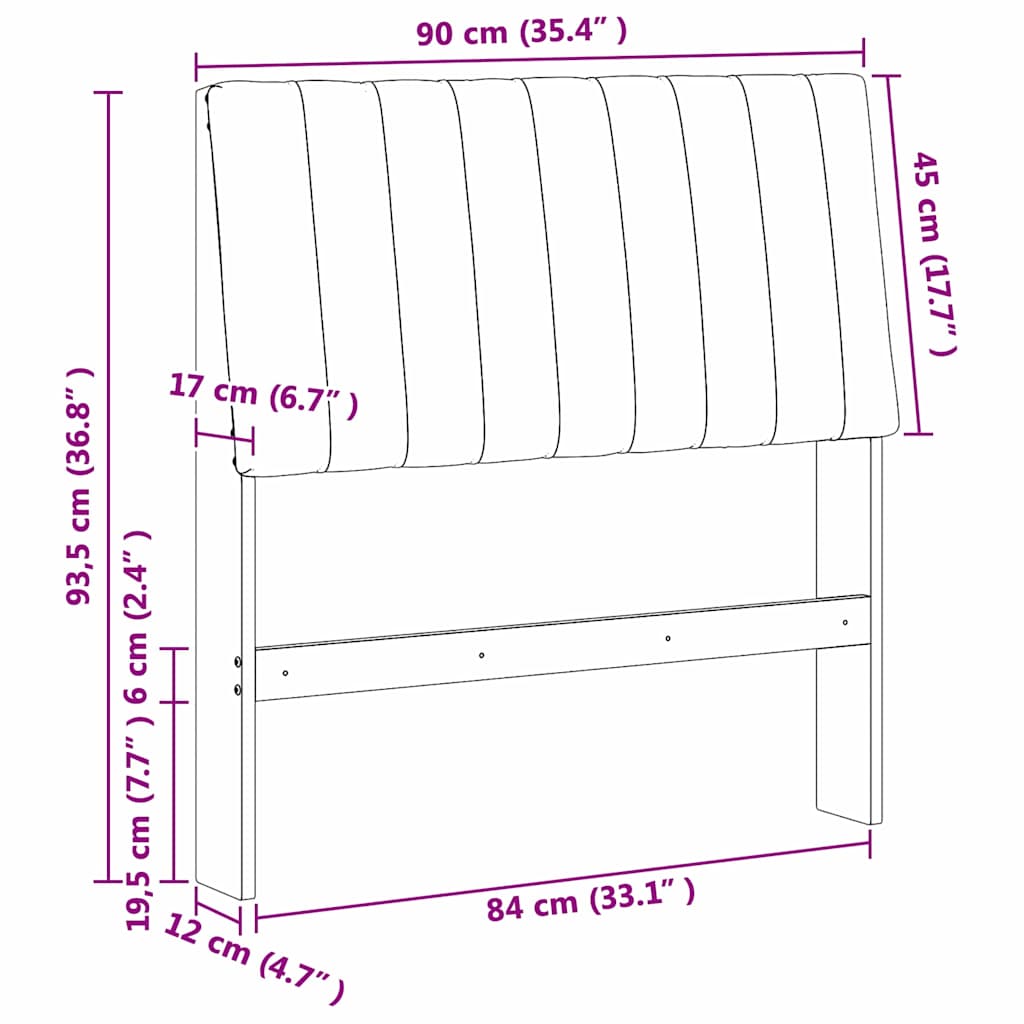 Gestoffeerd hoofdbord Donkergrijs 90 cm Massief grenenhout is nu te koop bij PeponiXL, paradijselijk wonen!