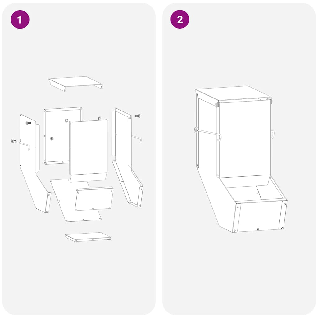 Konijnenvoer Zwart 12,5 x 26 x 28,5 cm Koudgewalst Staal is nu te koop bij PeponiXL, paradijselijk wonen!