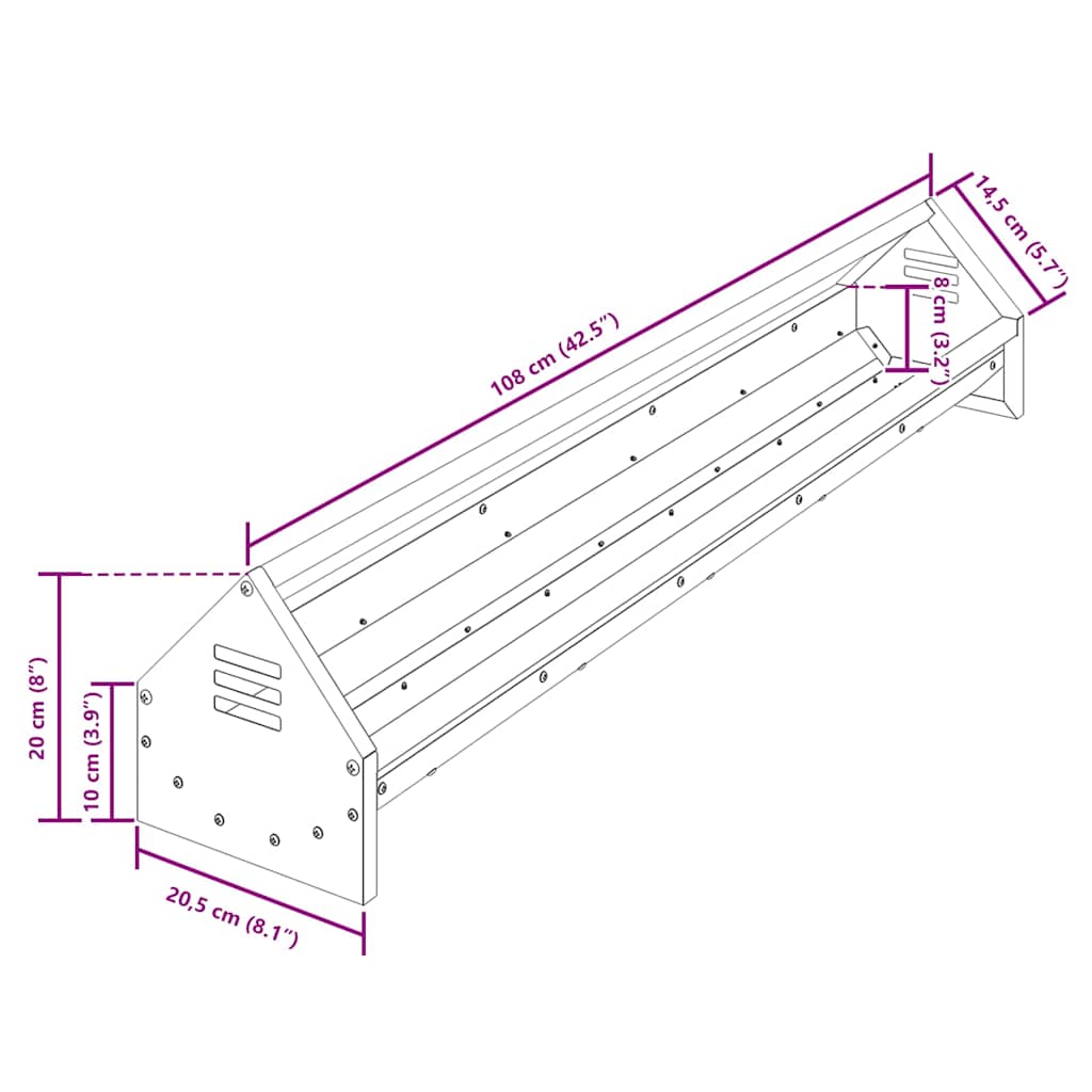 Kippen voederbak Olijf Groen 108 x 20,5 x 20 cm is nu te koop bij PeponiXL, paradijselijk wonen!