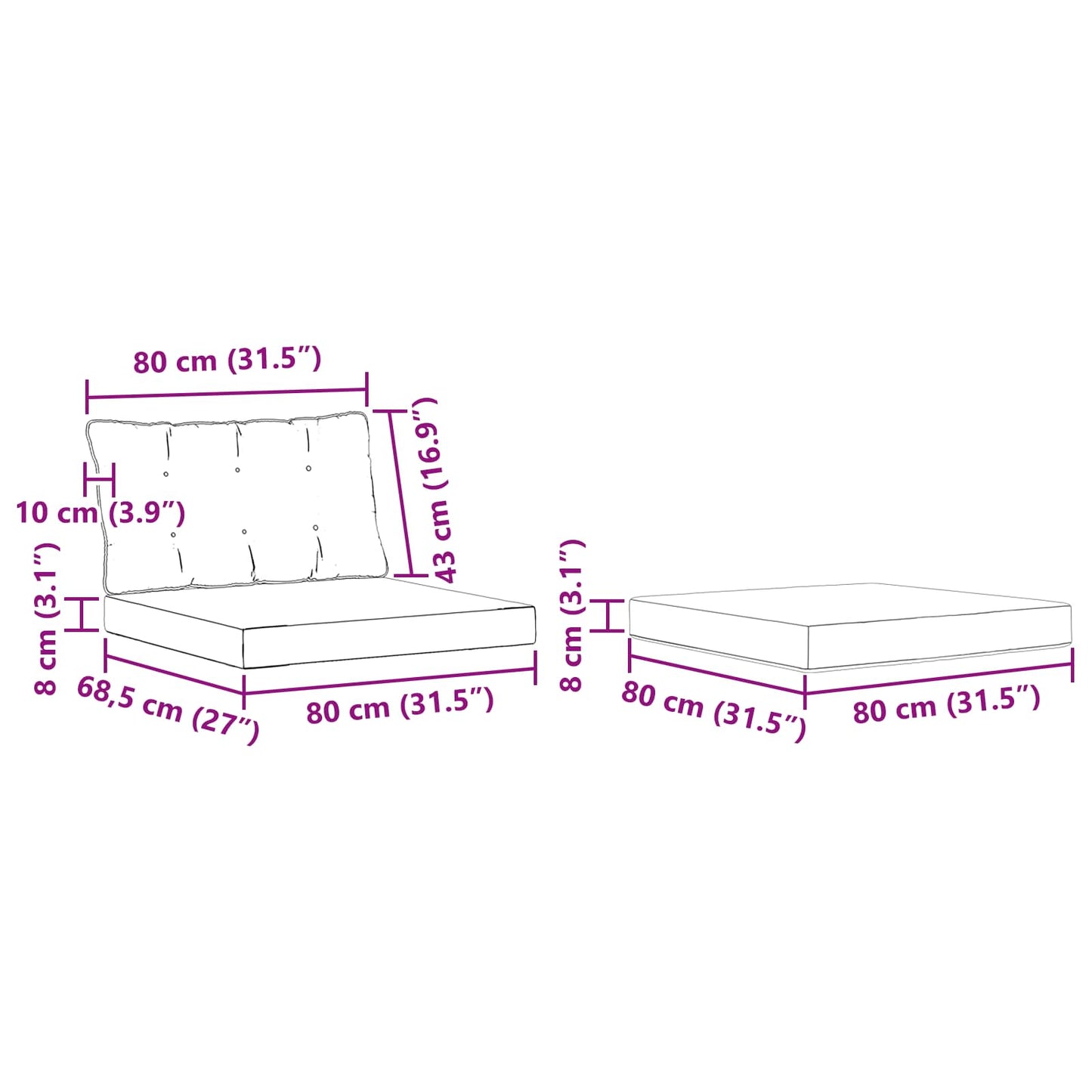 Buiten bankenset met kussen 5 pcs Wit en zwart is nu te koop bij PeponiXL, paradijselijk wonen!